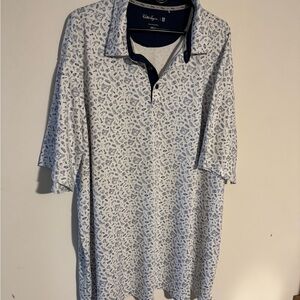 Walter Hagen White and Blue Polo Shirt